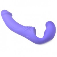 10-Speed Purple Rechargeable Strapless Strap-on, Silicone Double Ended Penis Vibrator ( 2 Vibrators )